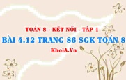 Bài 4.12 trang 86 SGK Toán 8 tập 1 Kết nối tri thức